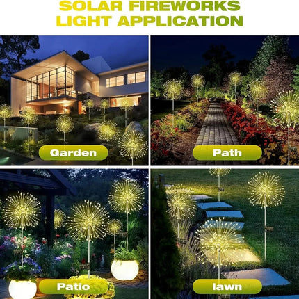 Solar LED Firework Heart Fairy Landscape Lights