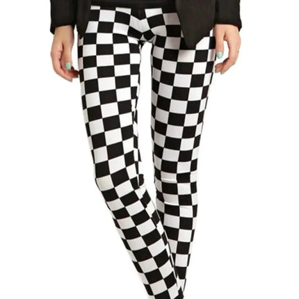 Women High Waist Vintage Houndstooth Leggings