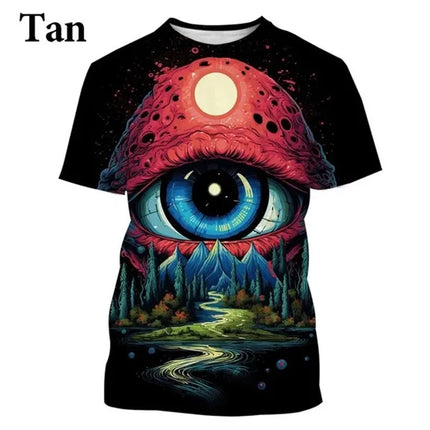 Men Funny Eyes 3D Psychedelic Mushroom Shirts