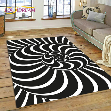 3D Vortex Visual Illusion Living Room Rug