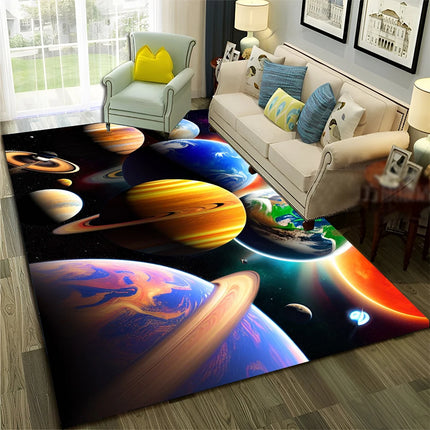 3D Universe Space Galaxy Planet Rug