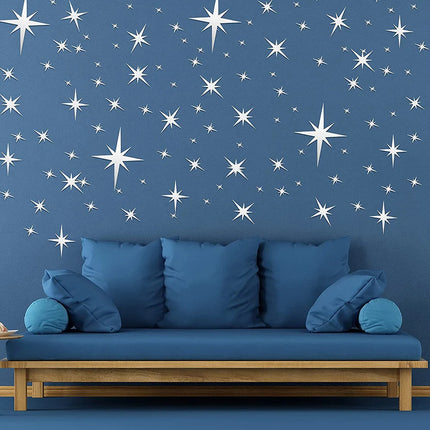 82PCS Star Mosaic Mirror Sticker Wall Decals Home Decor