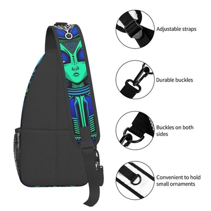 Men Crossbody Cool Alien Triangle Lotus Backpack