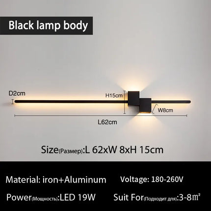 Modern Minimalist LED Long Wall Sconce