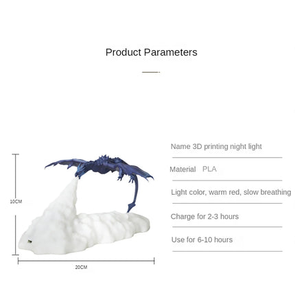 3D LED Dragon Shaped Slow Change USB Night Light