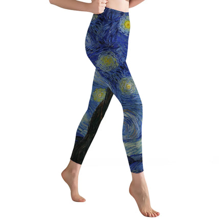 Women Van Gogh Starry Sky 3D Yoga Fitness Leggings