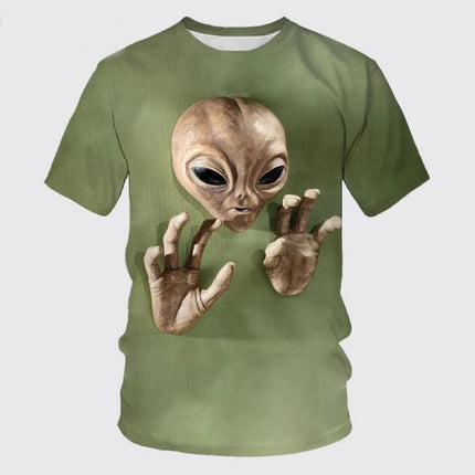 Men Funny Alien 3D Short Tees