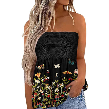 Women Sleeveless Butterfly 3D Crop Tops