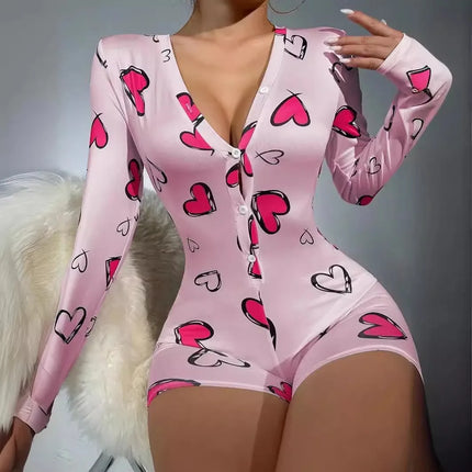 Women Sexy Summer Heart Short Rompers