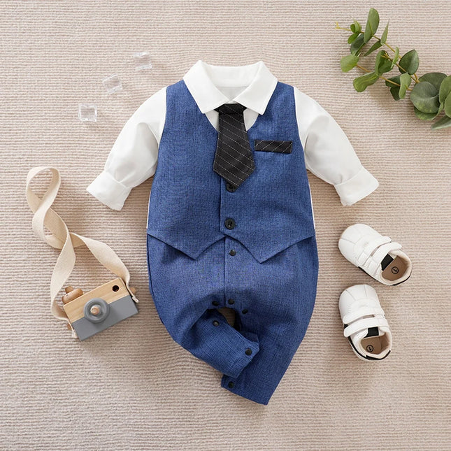 Baby Boy Formal Gentleman Party Rompers