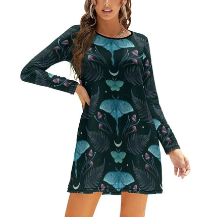 Women Plus Emerald Moon Phase Mini Dress