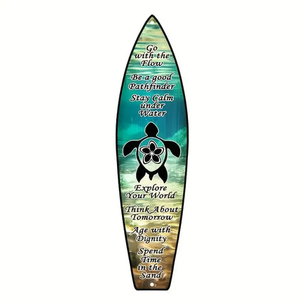 Hawaiian Surfboard Wood Novelty Sign Beach House Decor