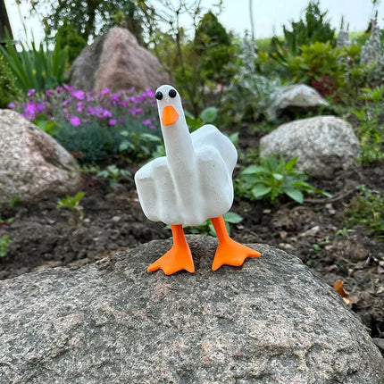 Funny Duck Middle Finger Resin Garden Figurine