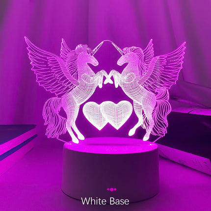 Double Horse-Unicorn Touch-Control 3D LED Night Light