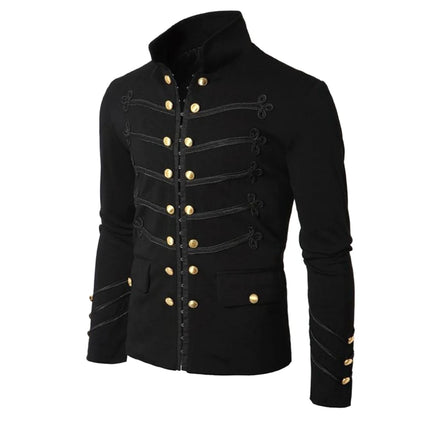 Men Gothic Steampunk Medieval Frock Jacket