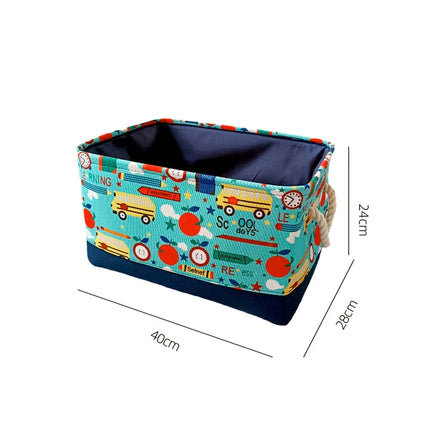 Foldable Laundry Basket Canvas Cartoon Nursery Hamper