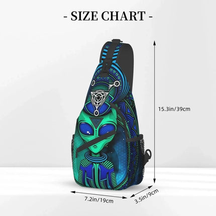 Men Crossbody Cool Alien Triangle Lotus Backpack