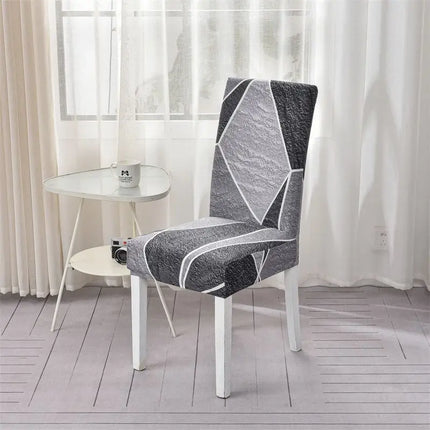 Home Geometric Dining Elastic Chair Slipcover