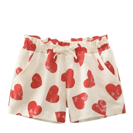 Baby Girl 2-12Y Summer Hearts Strawberry Shorts