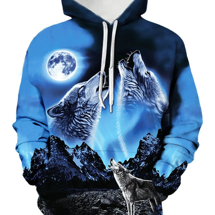 Men Vintage Tiger 3D Animal Hoodies