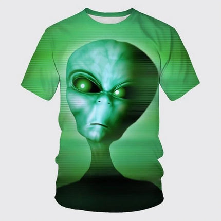 Men Funny Alien 3D Short Tees