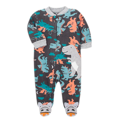 Baby Boy Fall Fleece Animal Rompers