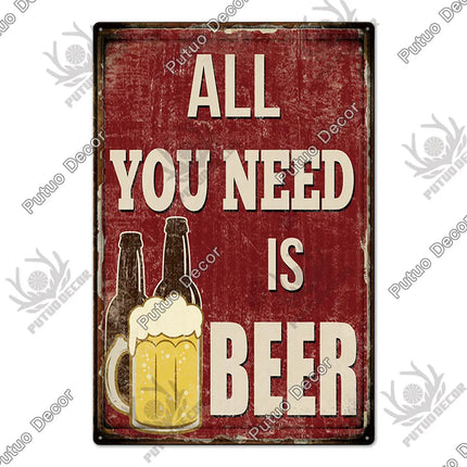 Save Water Drink Beer Vintage Sign Decor