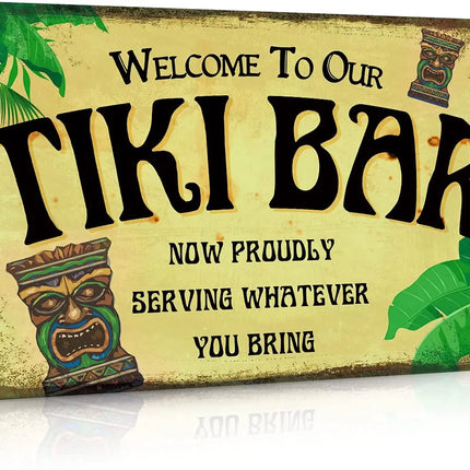 Retro Vintage Tiki Bar Outdoor Wall Sign Decor