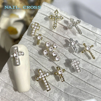 Glitter Cross 20pc Nail Rhinestone Art.