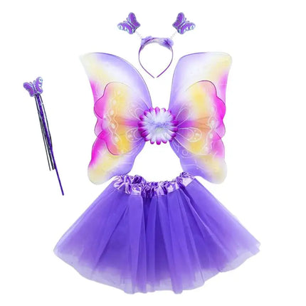 Girl 4pc LED Fairy Butterfly Costume Set