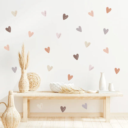 Bohemian Kids Room Heart 36pc Wall Sticker Set