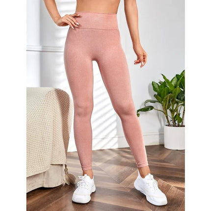 Women Blue Seamless Butt Lifting Fitness Leggings