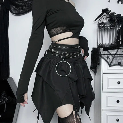 Women Gothic Punk Irregular Mini Skirts