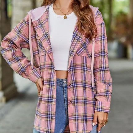 Women Long Patchwork Plaid Striped Shirts