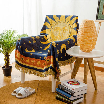 Sun god Woven Bohemian Sofa Blanket