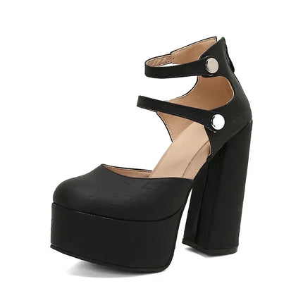 Women Round Toe Solid Ultra High Pumps