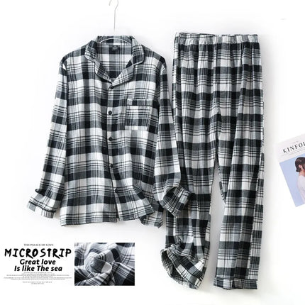 Men Home Suits Star Plaid Pajama Sets