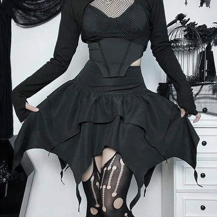 Women Gothic Punk Irregular Mini Skirts