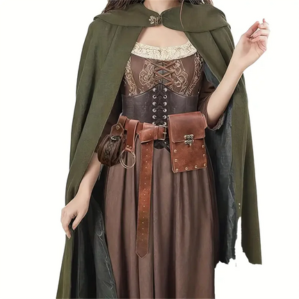 Women Medieval Steampunk Leather Viking Costume