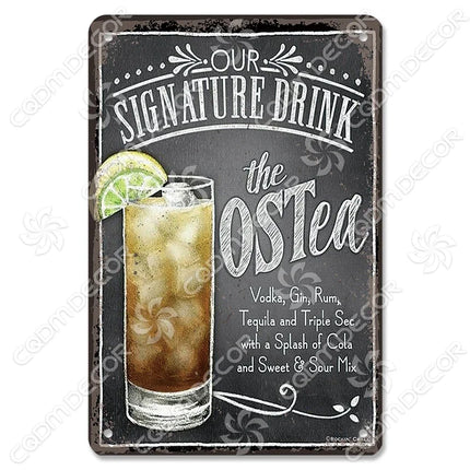 Pina Colada Drink Mojito Vintage Wall Sign