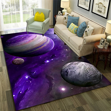 3D Universe Space Galaxy Planet Rug