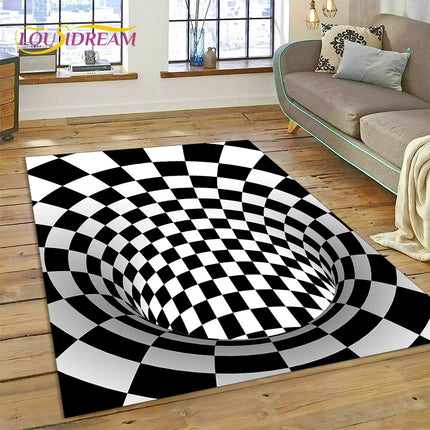 3D Vortex Visual Illusion Living Room Rug