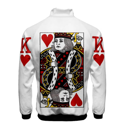 King Queen Couple Matching 3D Stand Collar Hoodies