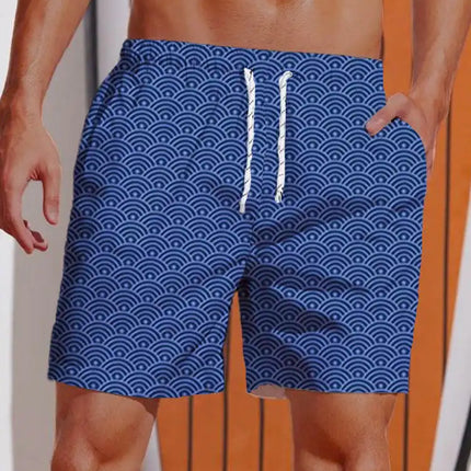 Men 2024 Summer 3D Hawaiian Animal Boardshorts