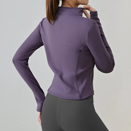 Women Winter Fleece Yoga Long Jacket