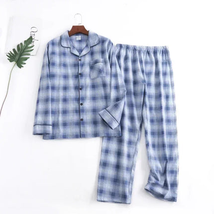 Men Home Suits Star Plaid Pajama Sets