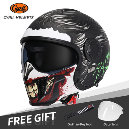 White Pink Combinable Open Face Motorcycle Helmet