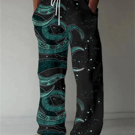 Men European Floral Animal 3D Pants