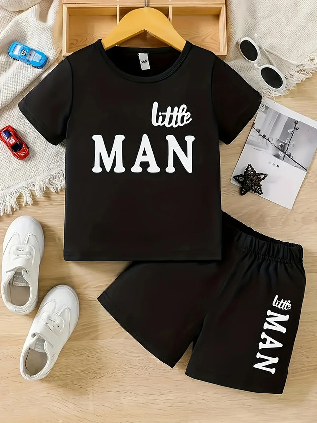 Baby Boy Little Man Graphic Tracksuits