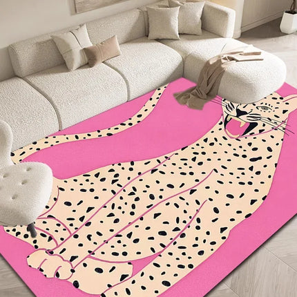 Nordic Leopard Cat Animal Living Area Rugs